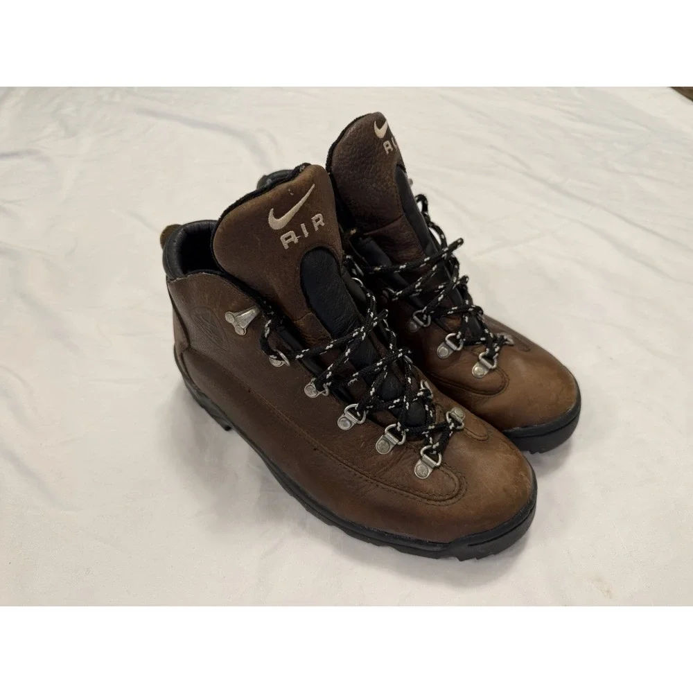 VINTAGE 1999 Nike AIR MINARETTE ACG Hiking Boots Brown Leather Women's 8 - Picture 2 of 11